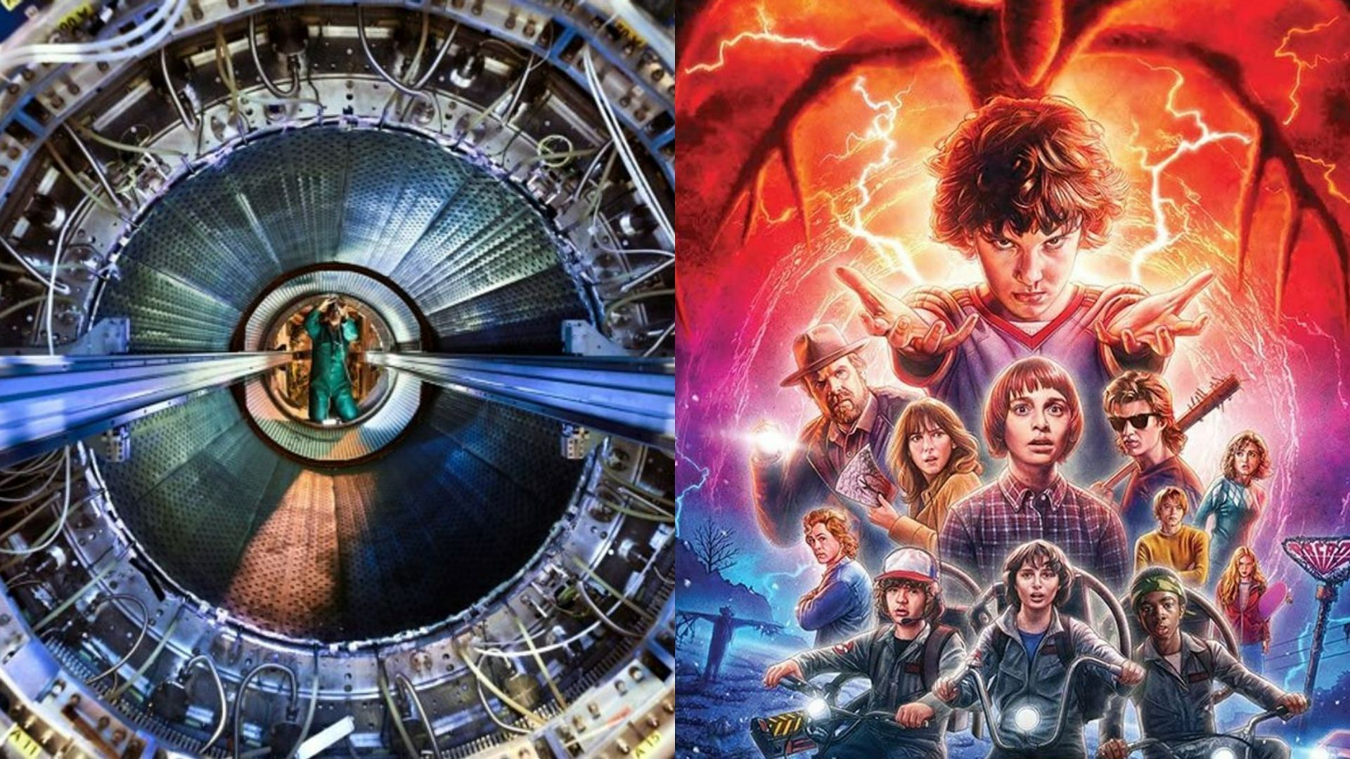 Netizens hilariously assume that CERN will be opening new portals similar to Stranger Things (Image via CERN and Netflix)