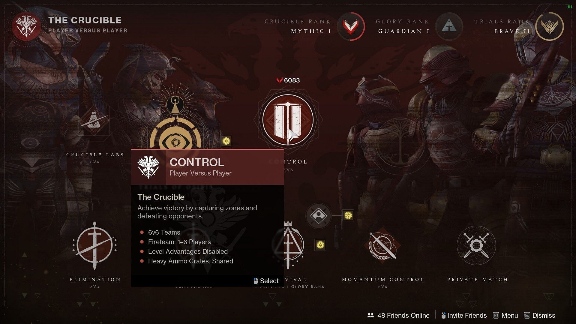 Crucible activities (Image via Destiny 2)