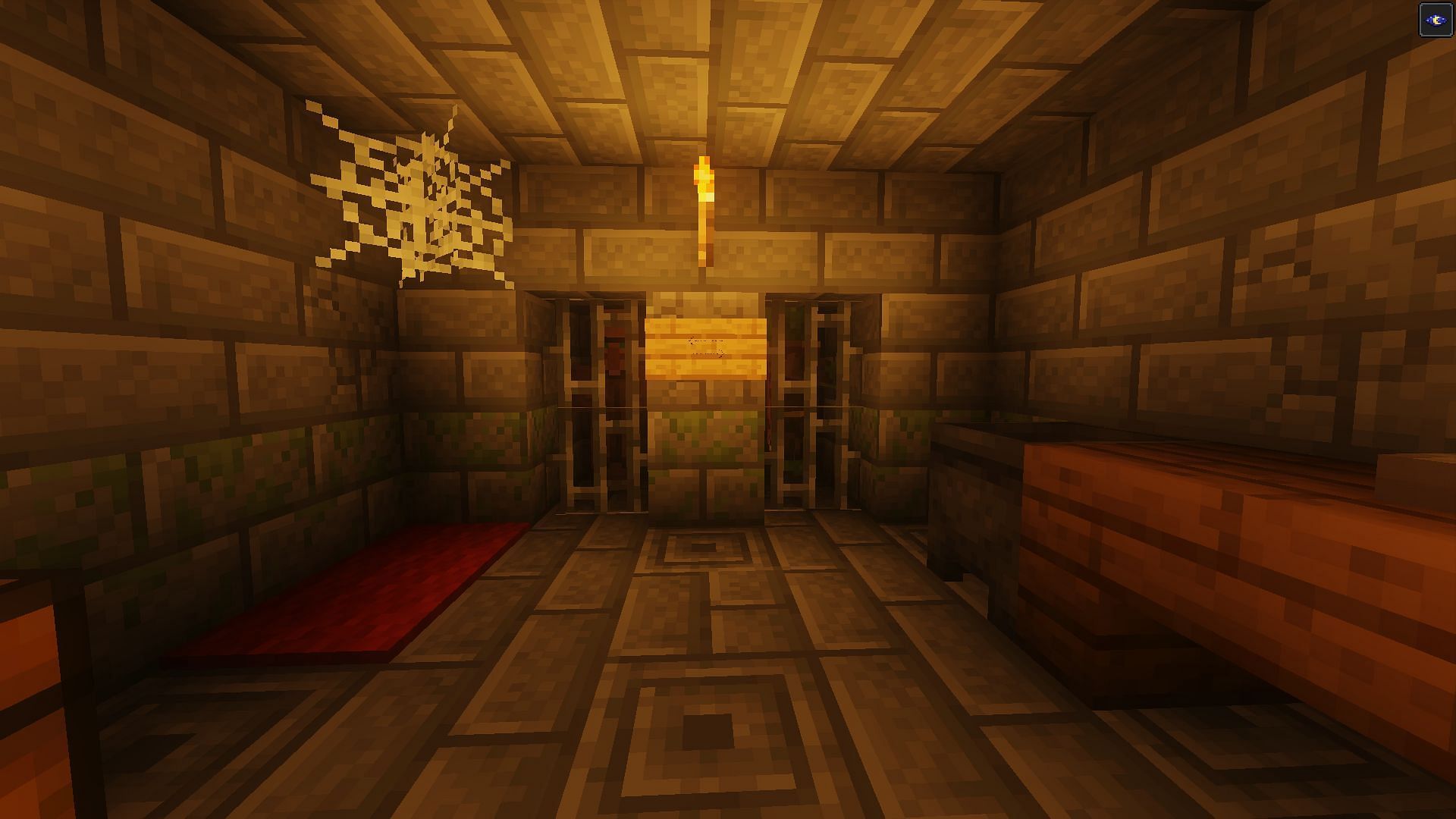 A zombie villager and regular villager can be found in an igloo basement (Image via Minecraft)