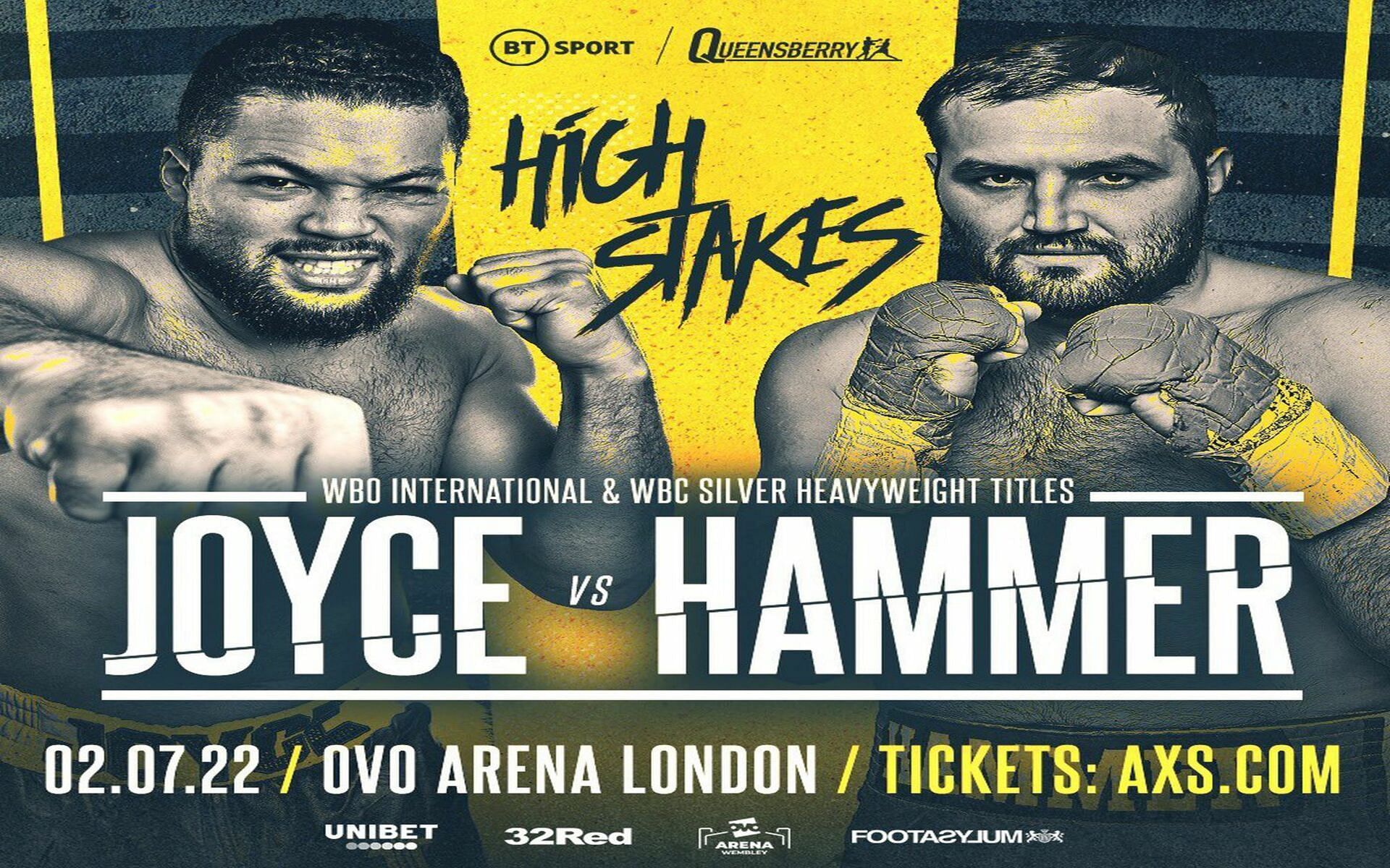 Joe Joyce (L) and Christian Hammer (R) are set to square off later today