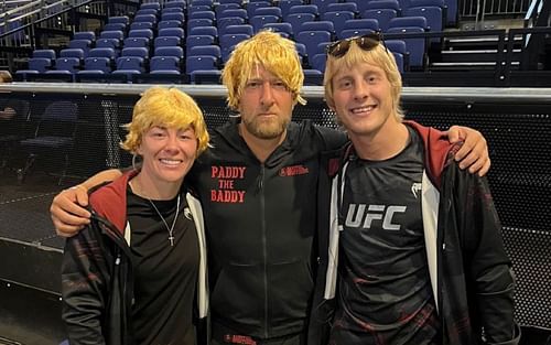 Molly McCann (left), Dave Portnoy (center), and Paddy Pimblett (right) [Images courtesy of @stoolpresidente Instagram]