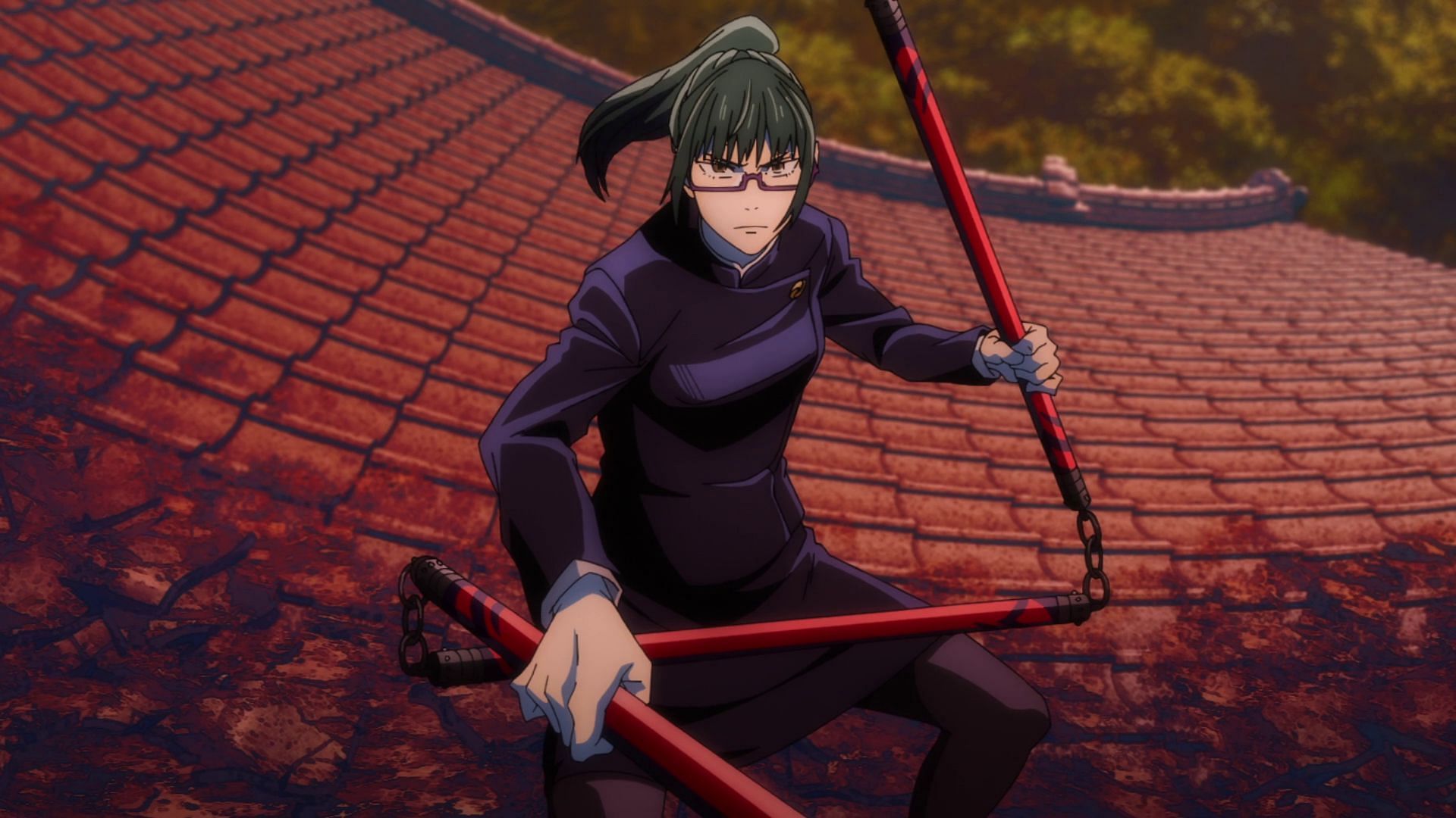 Maki as seen in the series&#039; mainline anime adaptation (Image Credits: Gege Akutami/Shueisha, Viz Media, Jujutsu Kaisen)