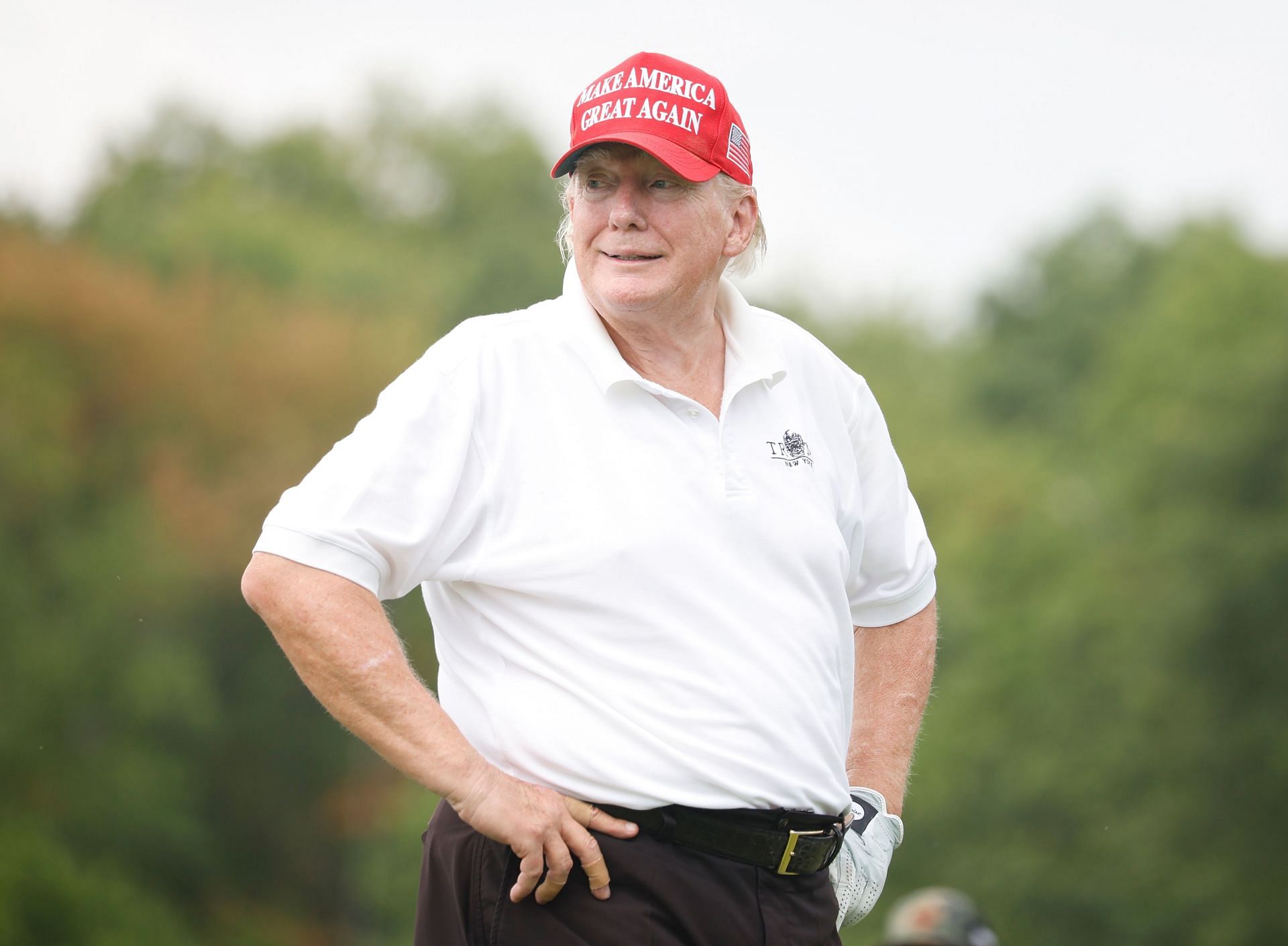 Former President Donald Trump at the LIV Golf Invitational - Bedminster - Pro-Am