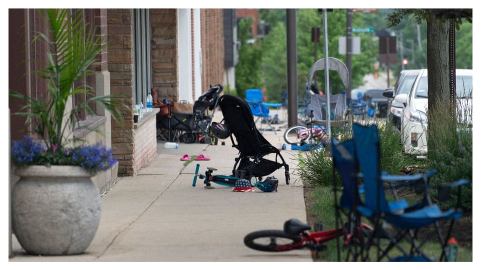 Parade site after shooting incident (Photo via Getty)