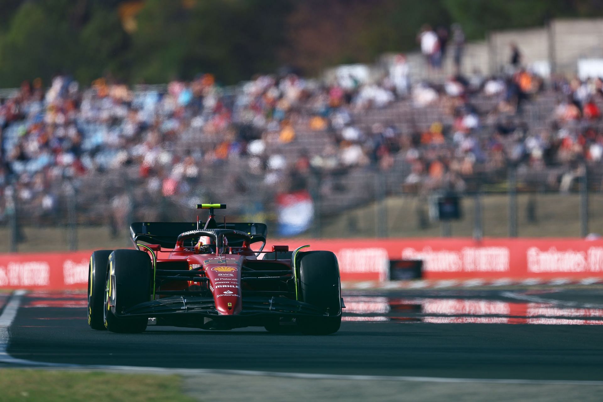 Ferrari driver Carlos Sainz in action during Friday&#039;s Free Practice sessions at the 2022 F1 Hungarian GP weekend (Photo by Francois Nel/Getty Images)