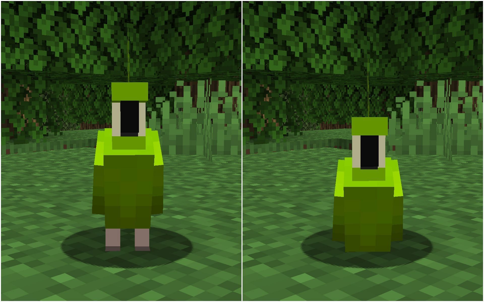 Parrots can sit, which prevents them from moving and perching down on player&#039;s shoulders (Image via Minecraft 1.19 update)