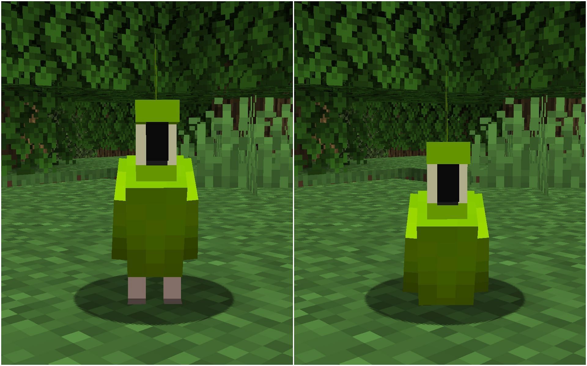 Parrots can sit, which prevents them from moving and perching down on player's shoulders (Image via Minecraft 1.19 update)