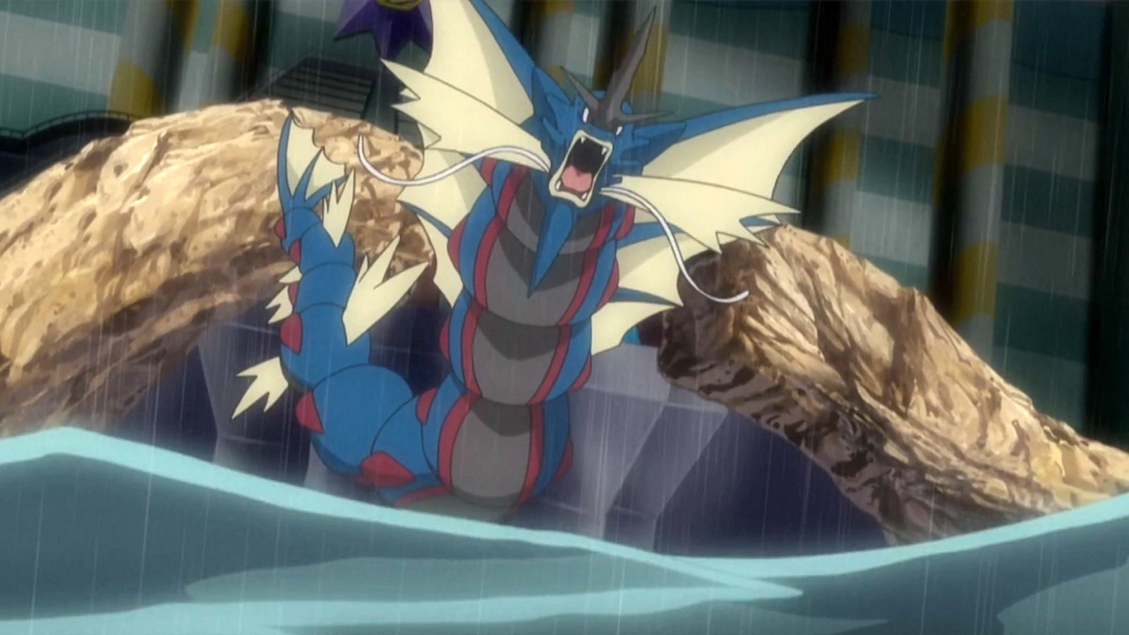 Mega Gyarados as it appears in the anime (Image via The Pokemon Company)