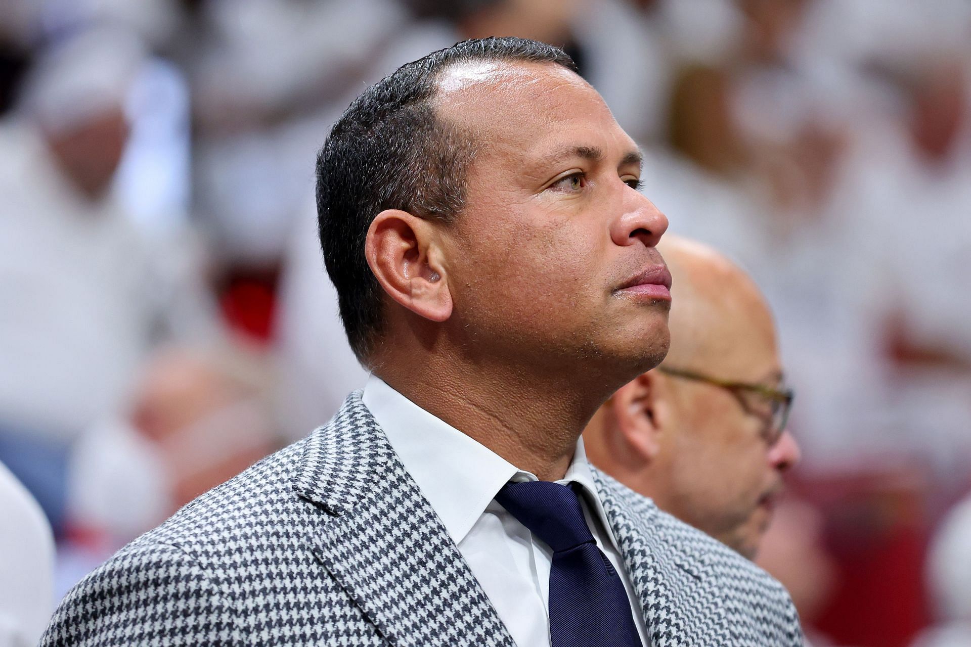 Alex Rodriguez attends the Boston Celtics v Miami Heat NBA game.