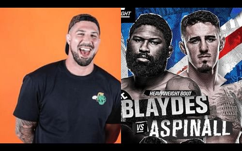 Brendan Schaub (left), Curtis Blaydes (right), and Tom Aspinall (far right) [Images Courtesy: @ and @tomaspinallofficial on Instagram]