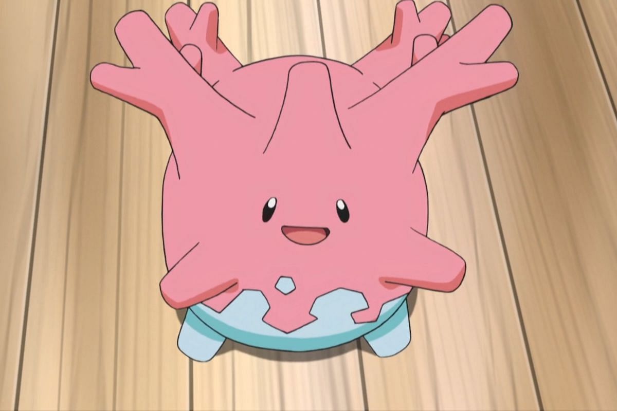 Corsola&#039;s Water and Rock combination makes it very weak to Grass (Image via The Pokemon Company)