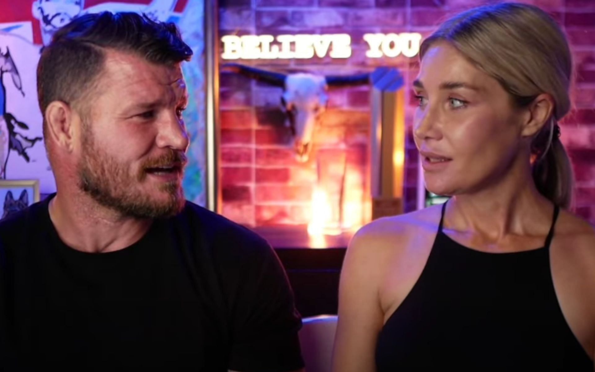 Michael Bisping (L) with his wife Rebecca (R) [Credits: BelieveYouMe Podcast/YouTube]