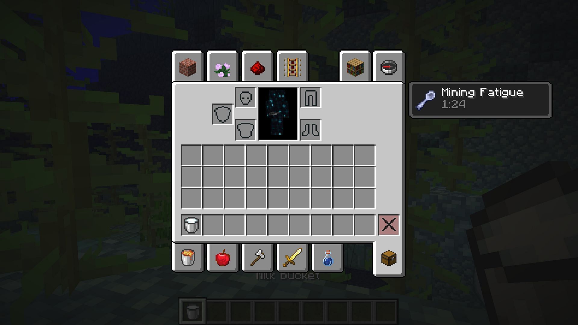 All status effects are removed after drinking milk (Image via Minecraft 1.19 update)