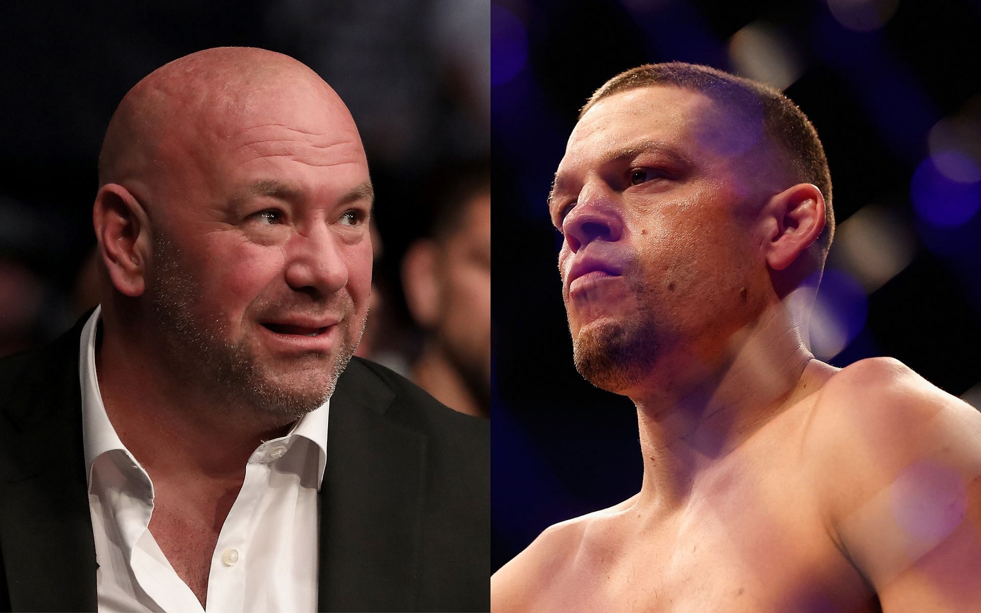 Dana White (L) and Nate Diaz (R)