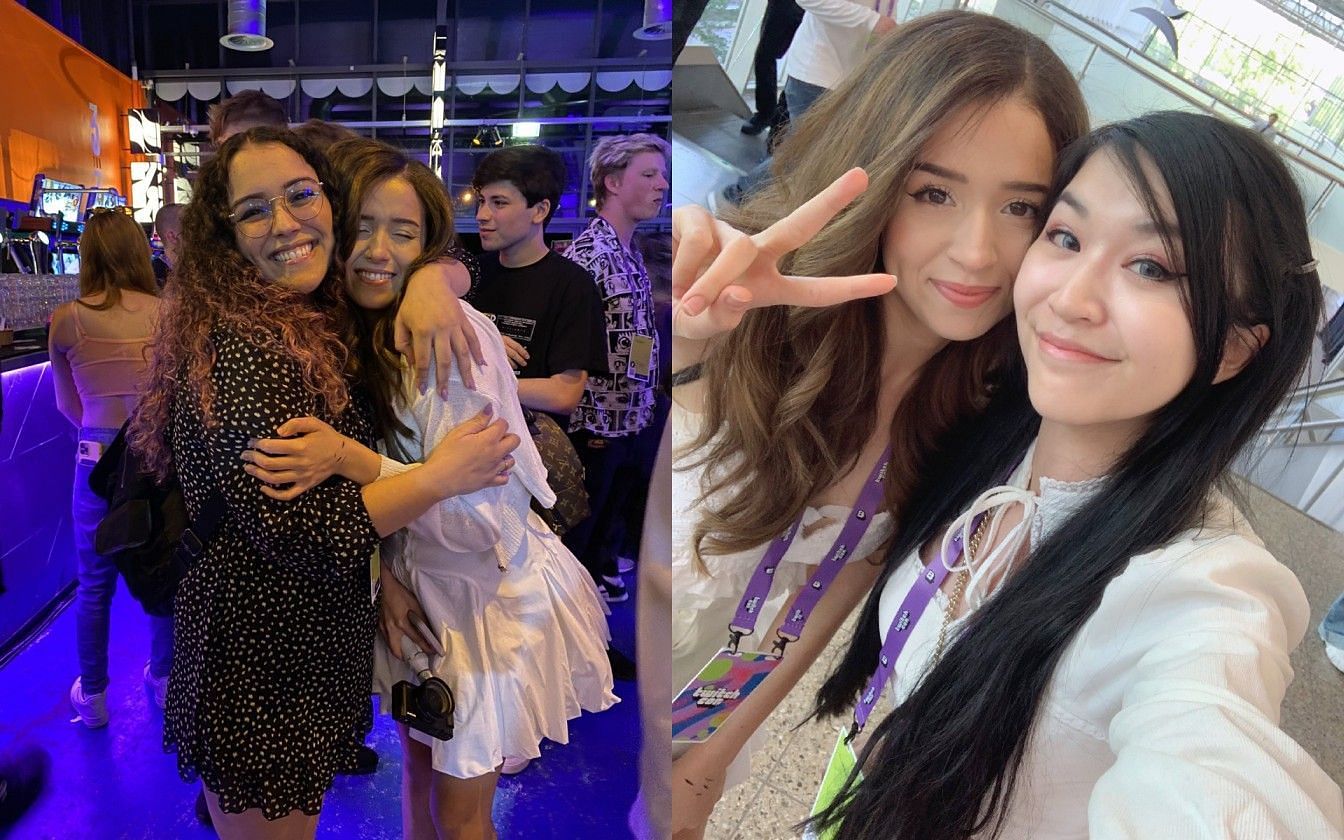 Streaming community members express delight after meeting Pokimane at TwitchCon 2022 Amsterdam (Images via maethe and Anny/Twitter)