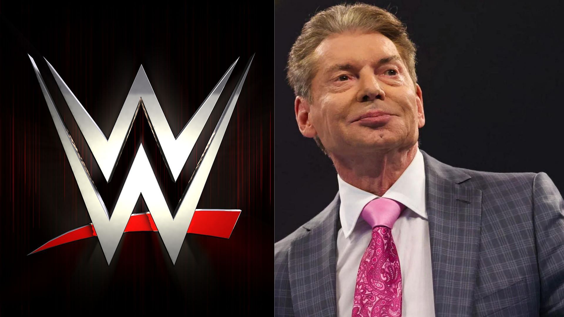 WWE logo (left); Vince McMahon (right)