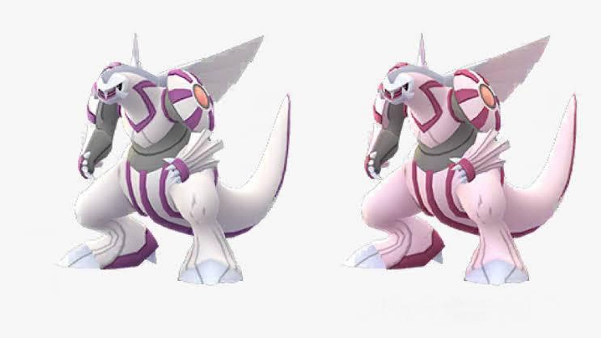 Standard Palkia (left) along side a Shiny Palkia (right) for comparison (Image via The Pokemon Company)