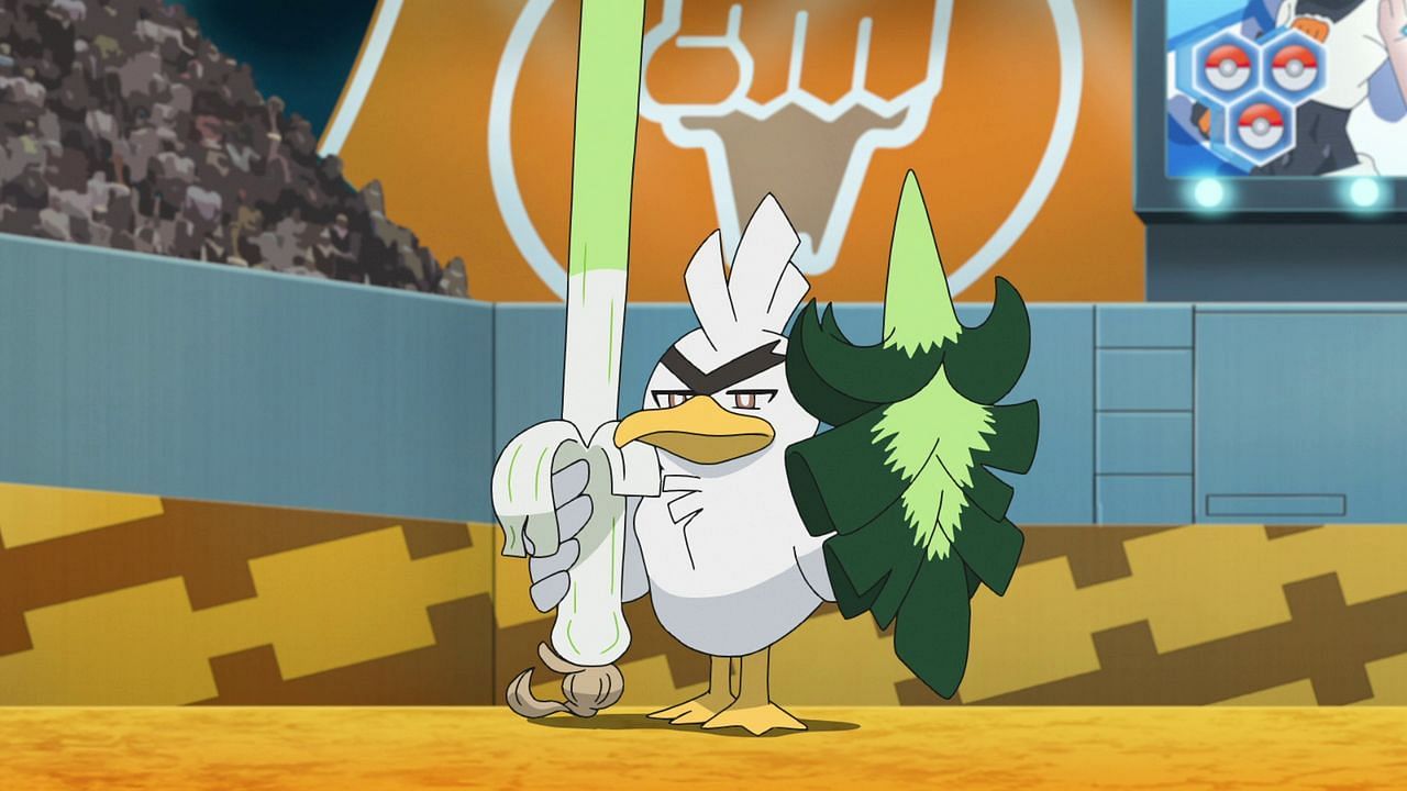 Sirfetch&#039;d as it appears in the anime (Image via The Pokemon Company)