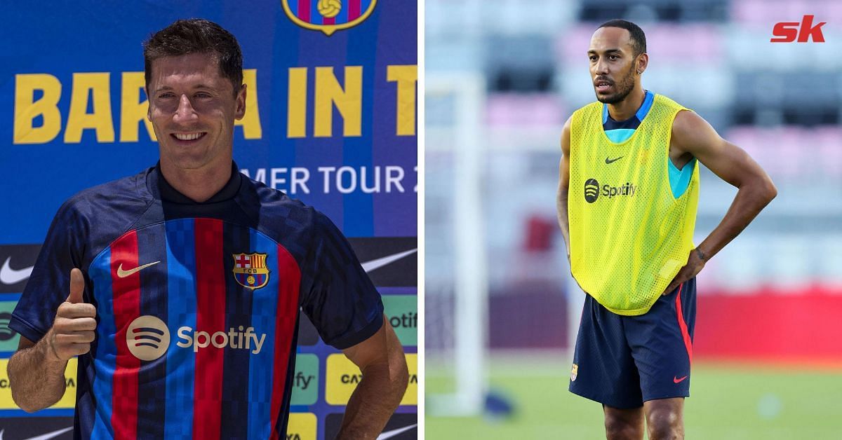 Pierre-Emerick Aubameyang and Robert Lewandowski will lead Barcelona&#039;s attack next season