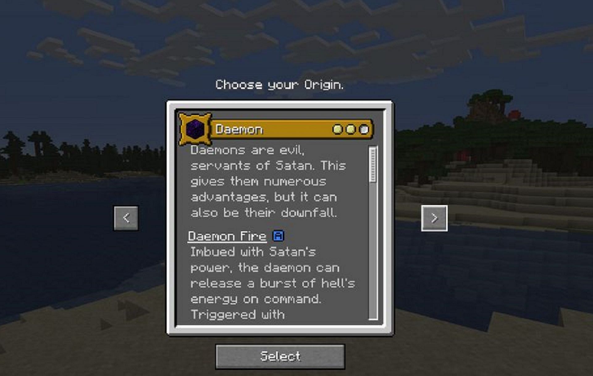 The Daemon race provided by the Medieval Origins Mod (Image via 9Minecraft)