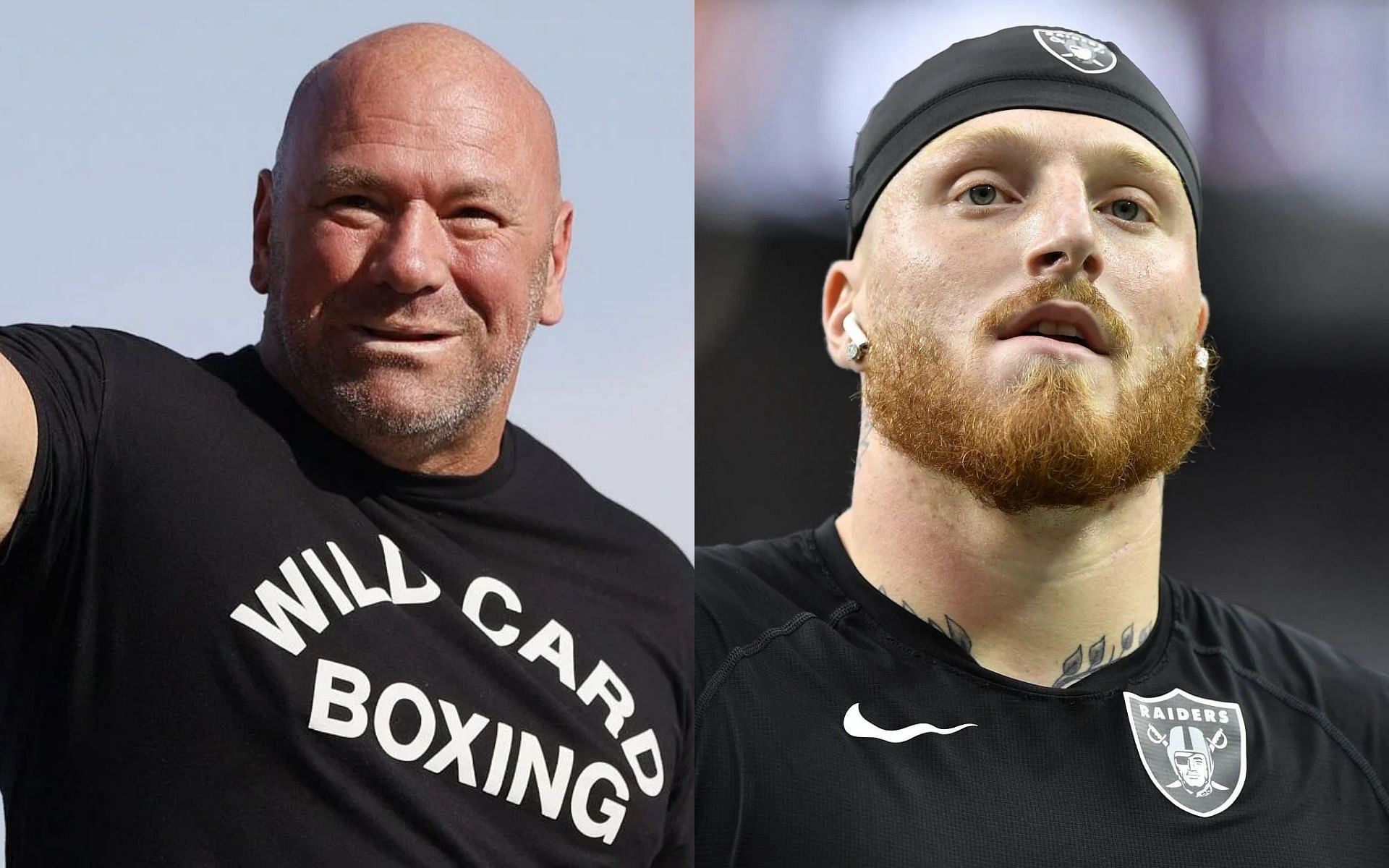 Dana White (left), Maxx Crosby (right)