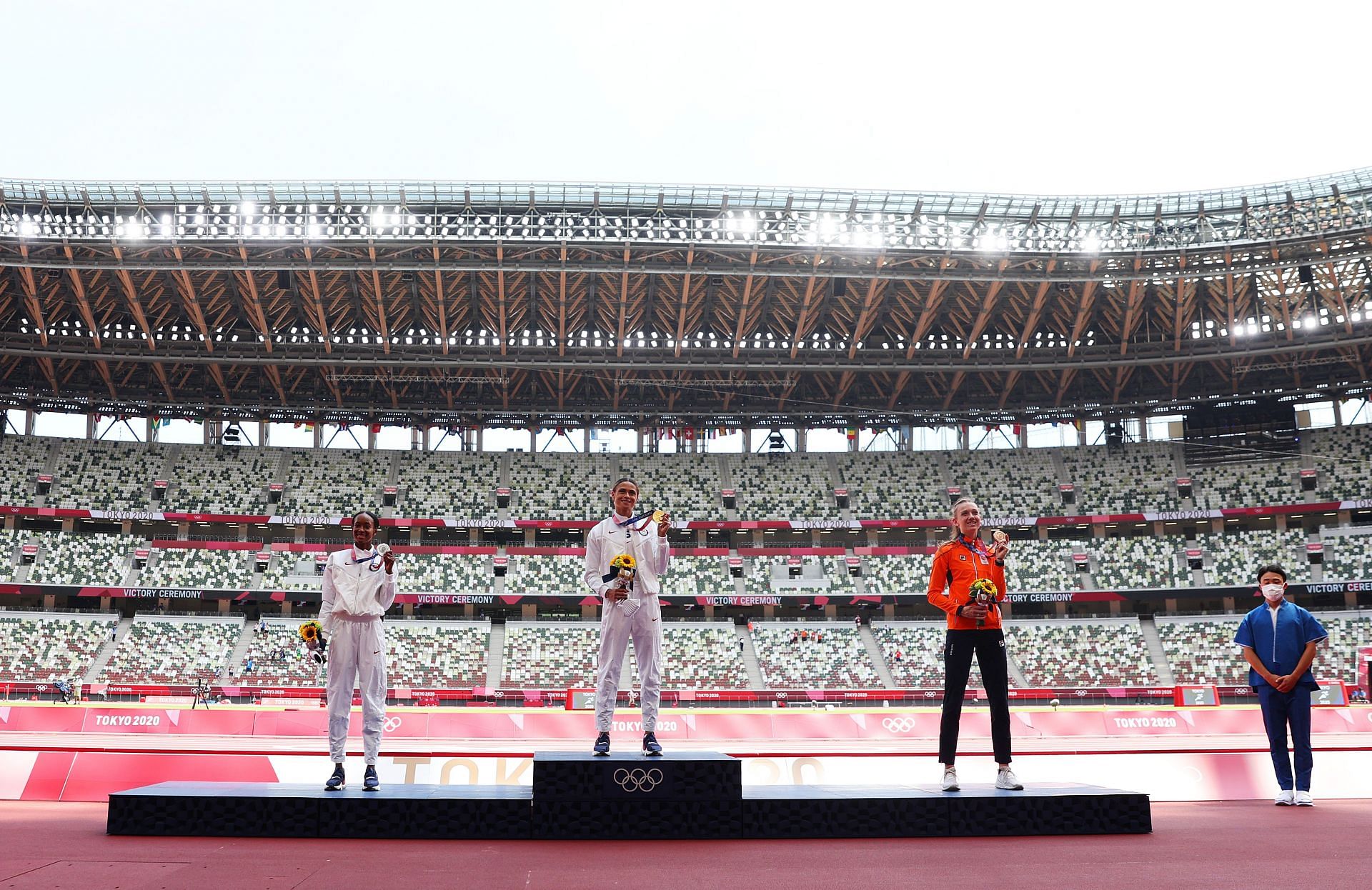 A medal ceremony in progress at the Tokyo Olympics (Image courtesy: Getty Images)