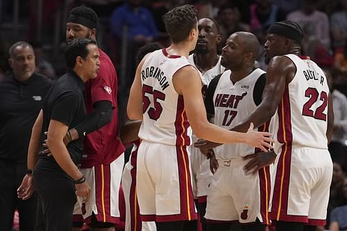 An altercation between Erik Spoelstra and Jimmy Butler