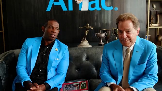 WATCH: Deion Sanders and Nick Saban squash beef over NIL deals to work on commercial