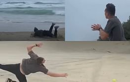 [Watch] Marnus Labuschagne takes high catches in 55 km/h wind speed on a beach