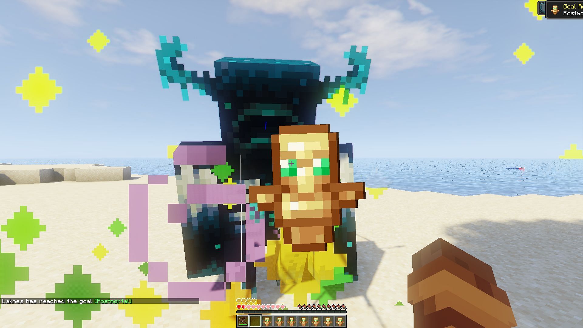 A player with many Totems of Undying in their hotbar (Image via Minecraft/Mojang)