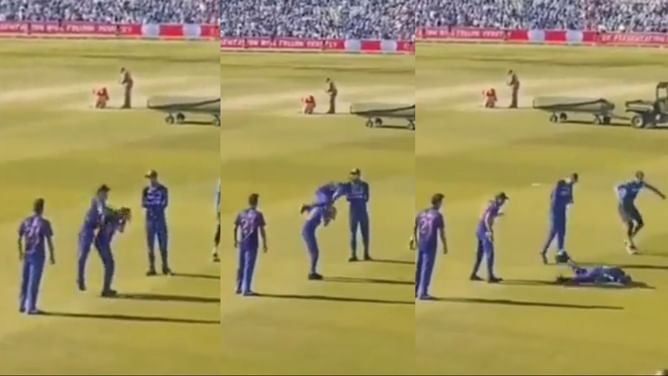 [Watch] Ishan Kishan jumps over a teammate during a break in IND vs ENG 2022 series