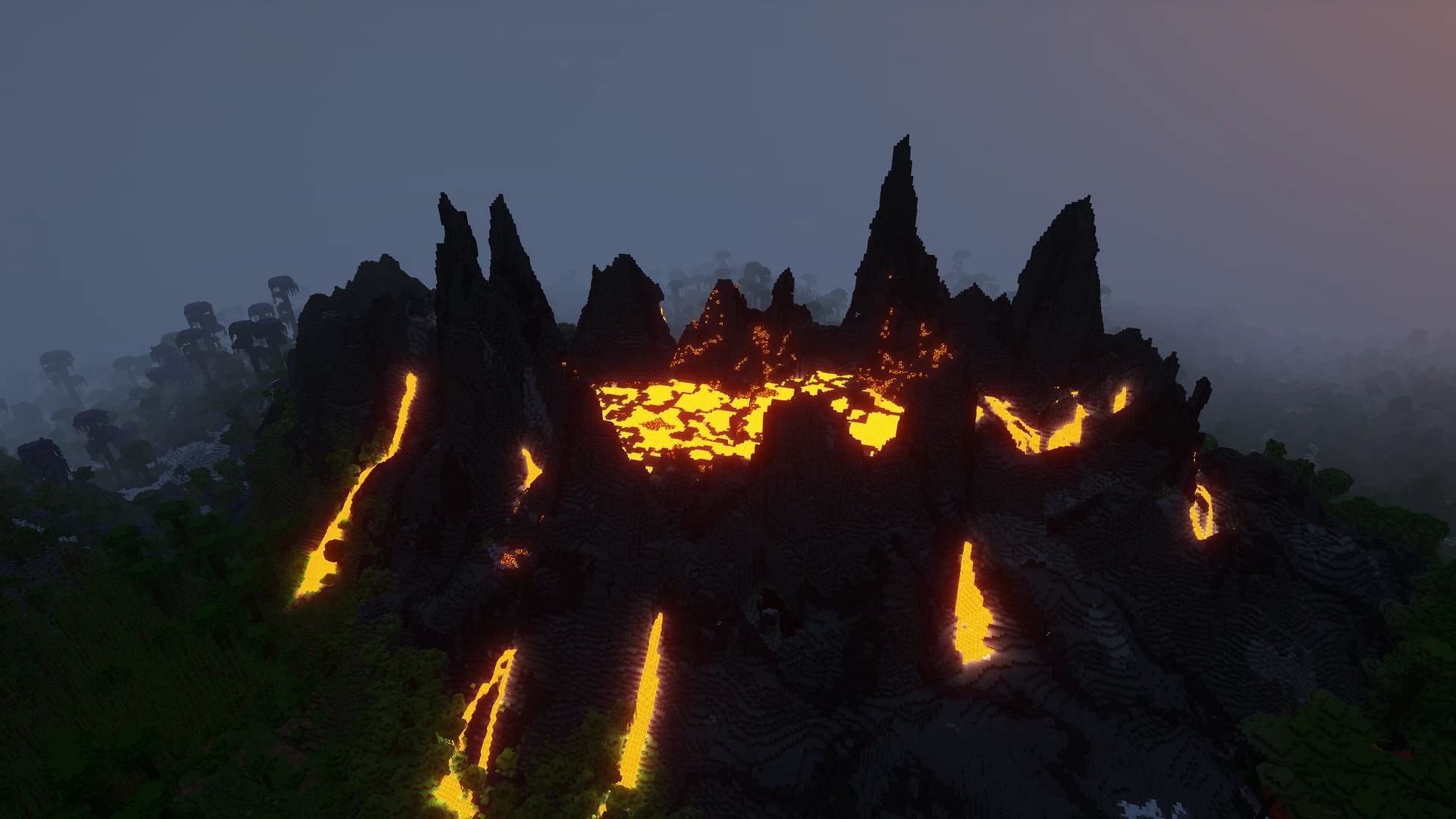 A new volcano biome from the Terralith datapack (Image via planetminecraft.com)