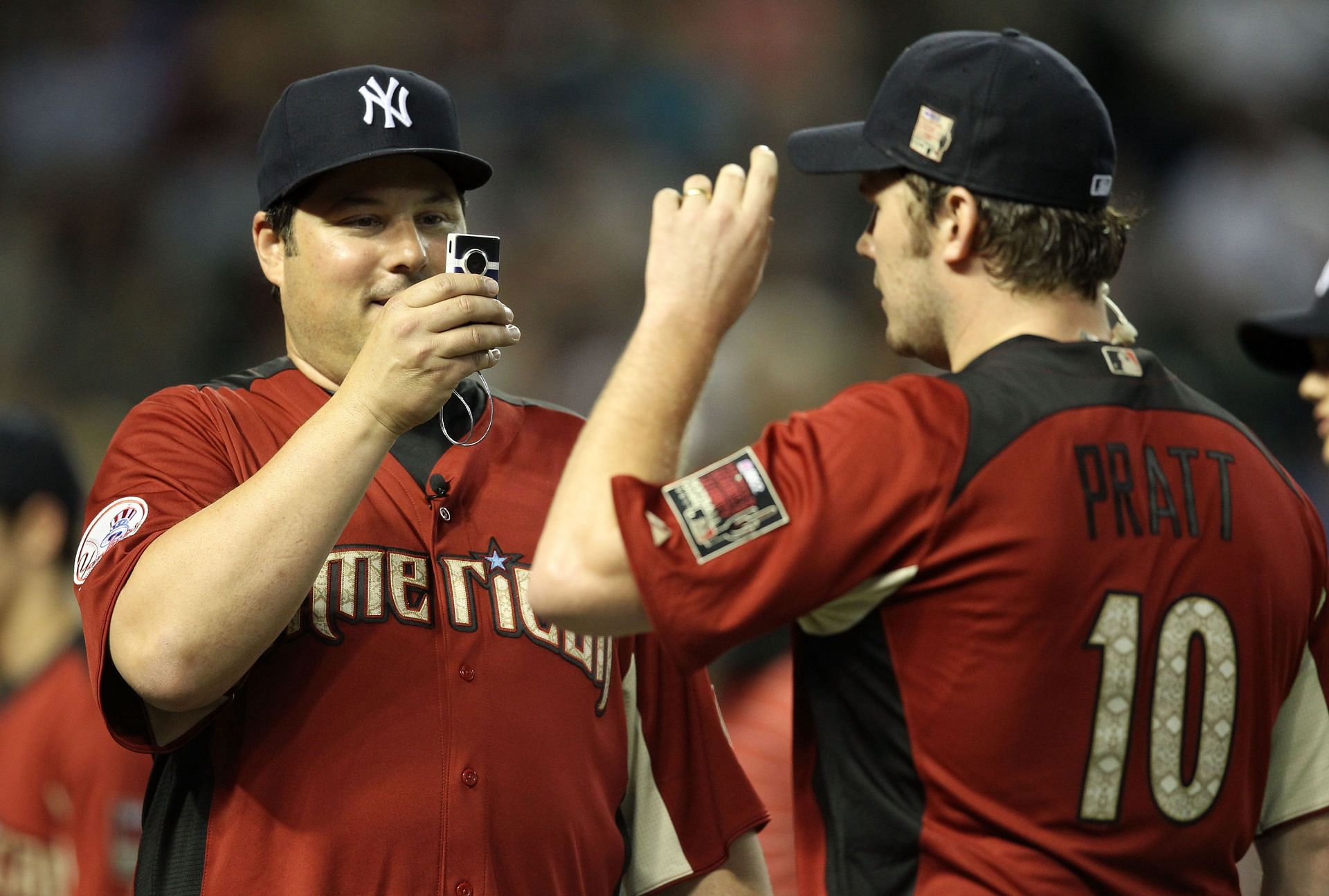 Actor Chris Pratt played in the 2011 All-Star Legends &amp; Celebrity Softball Game at Chase Field in Phoenix, Arizona.
