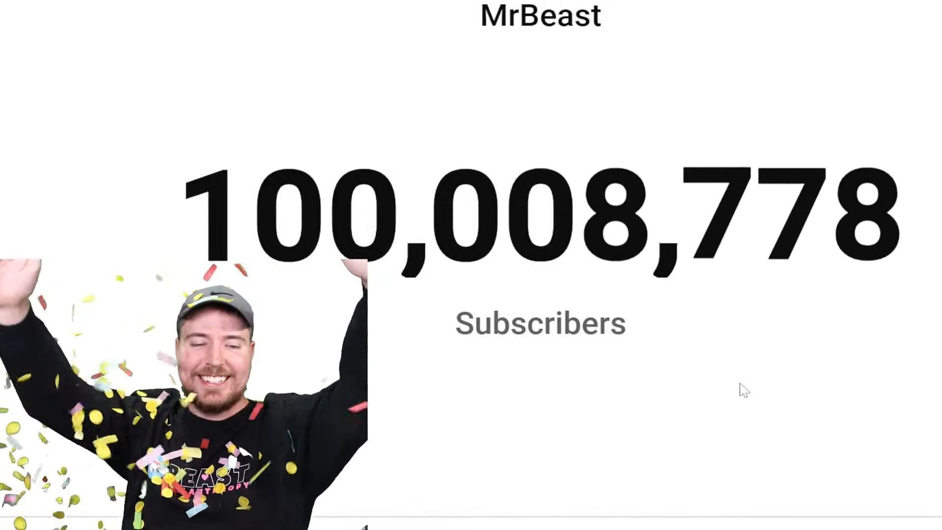 Jimmy crosses 100 million subscribers on YouTube (Image via MrBeast/YouTube)