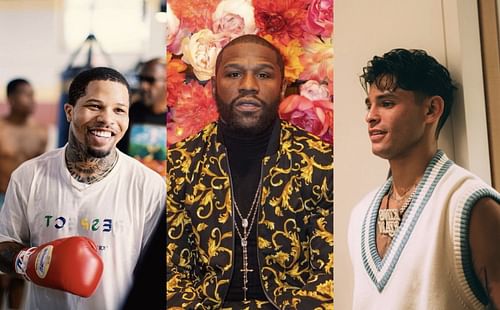 Gervonta Davis (left), Floyd Mayweather (middle), Ryan Garcia (right) - Images via @gervontaa, @floydmayweather and @kingryan on Instagram