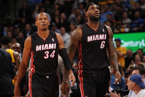 Ray Allen, left, said he can't consider LeBron James as the GOAT. [Photo: Bleacher Report]