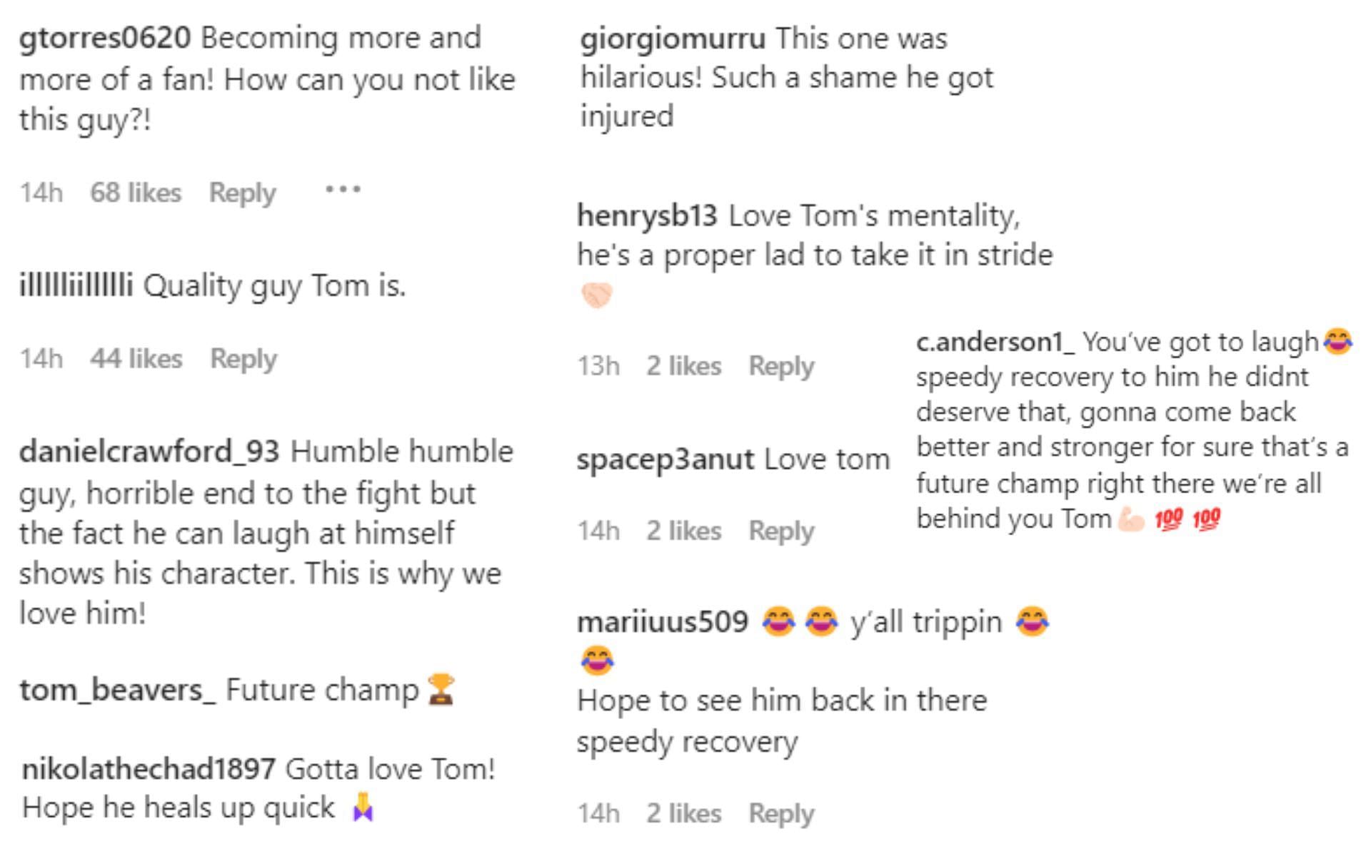 Fan reactions via @oscarswillis on Instagram