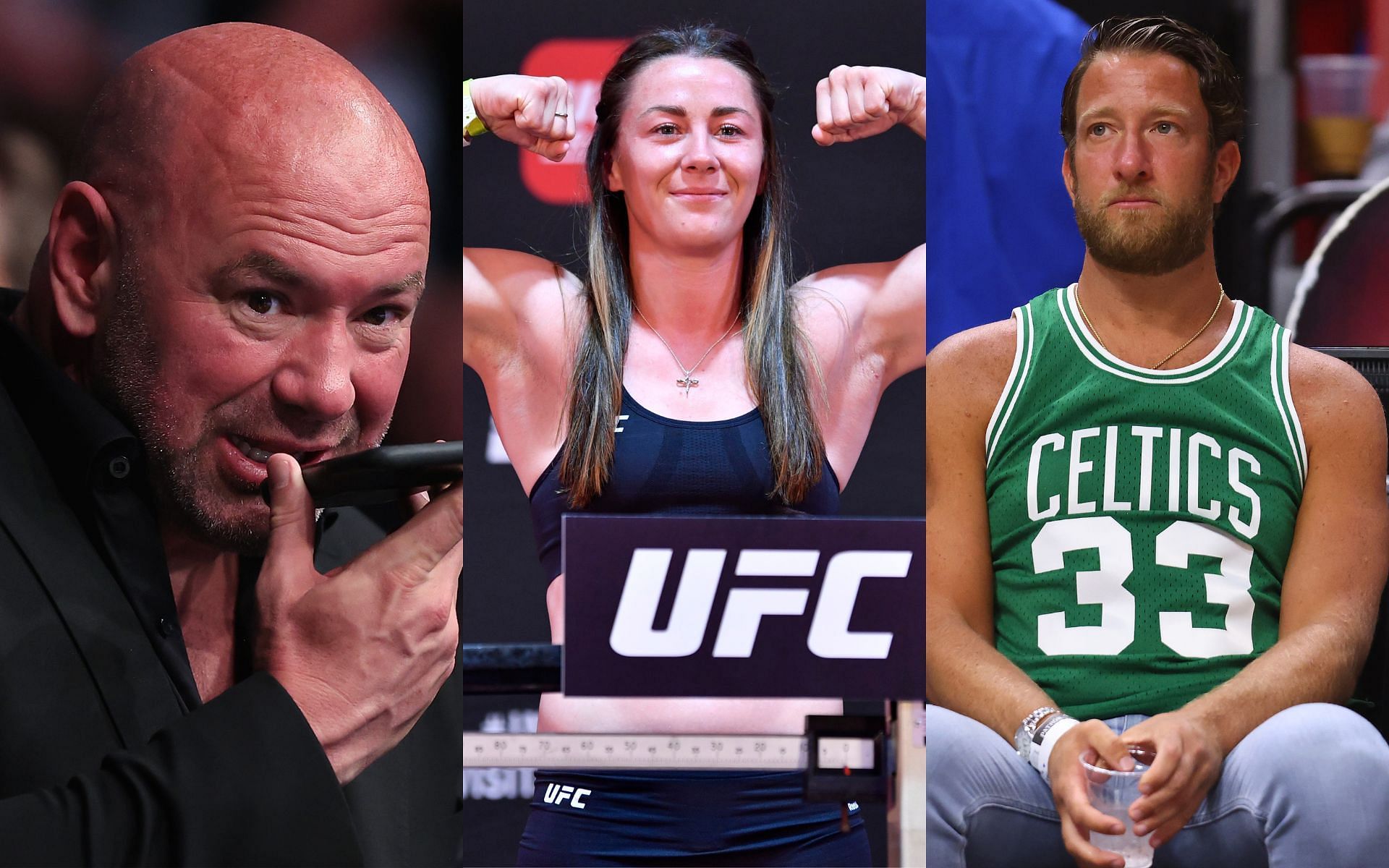 Dana White, Molly McCann, and Portnoy (left, center, and right)