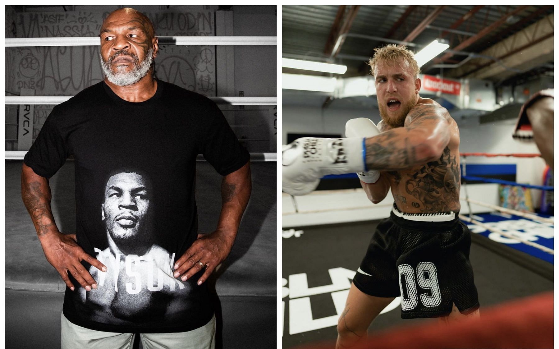 Mike Tyson (left), Jake Paul (right) - Images via @miketyson and @jakepaul on Instagram