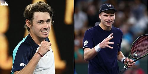 Alex de Minaur (L) and Jenson Brooksby