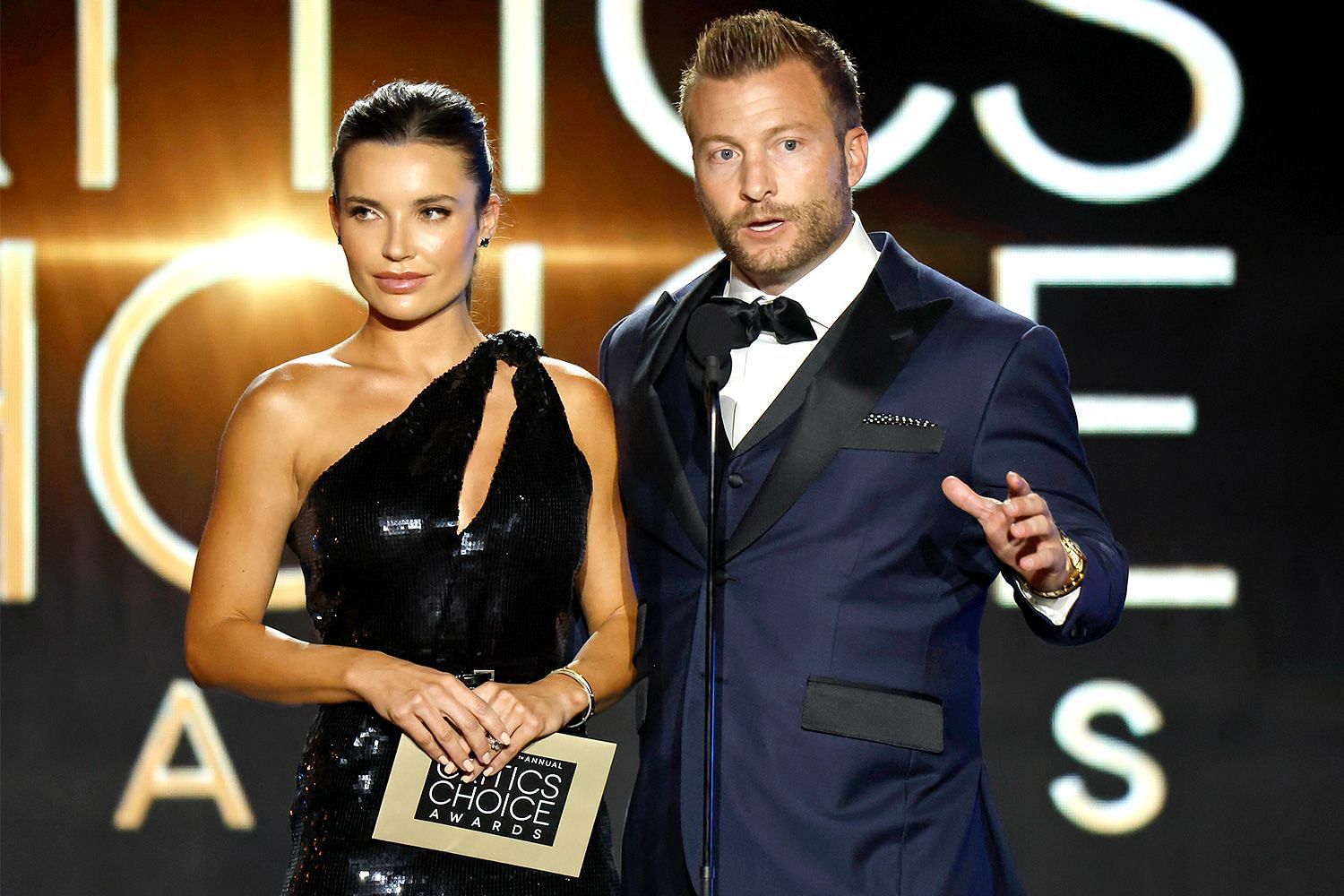 Sean McVay and wife Veronika Khomyn at Critics Choice Awards.