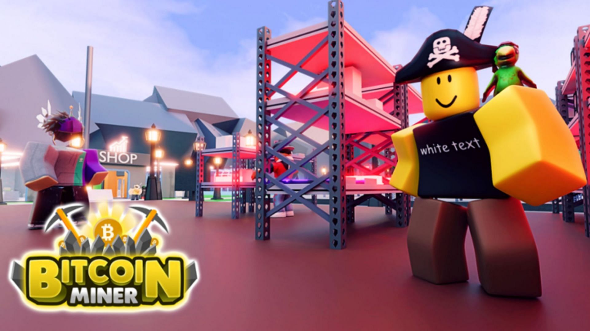 Players can mine Bitcoins and other cryptocurrencies in the universe of Bitcoin Miner (Image via Roblox)