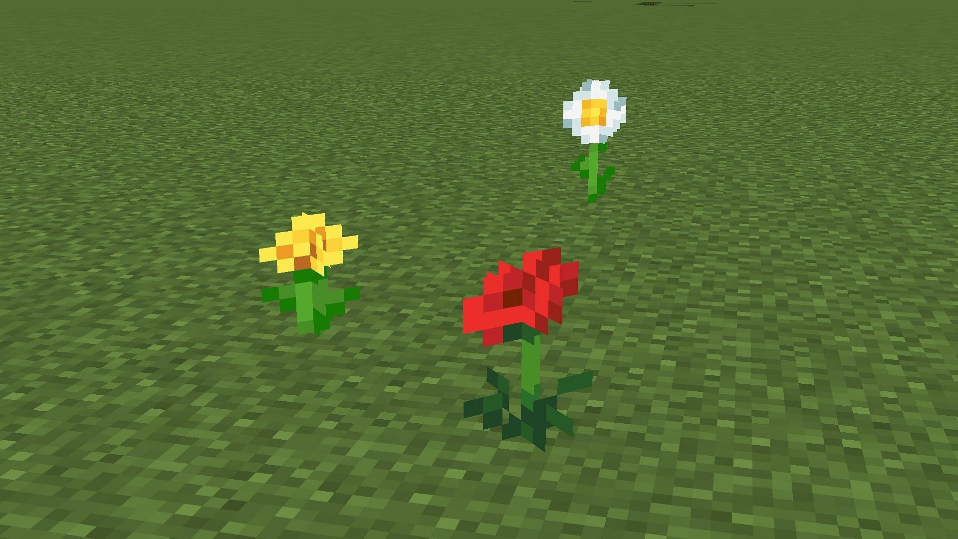 All kinds of flowers can be used (Image via Minecraft 1.19 update)