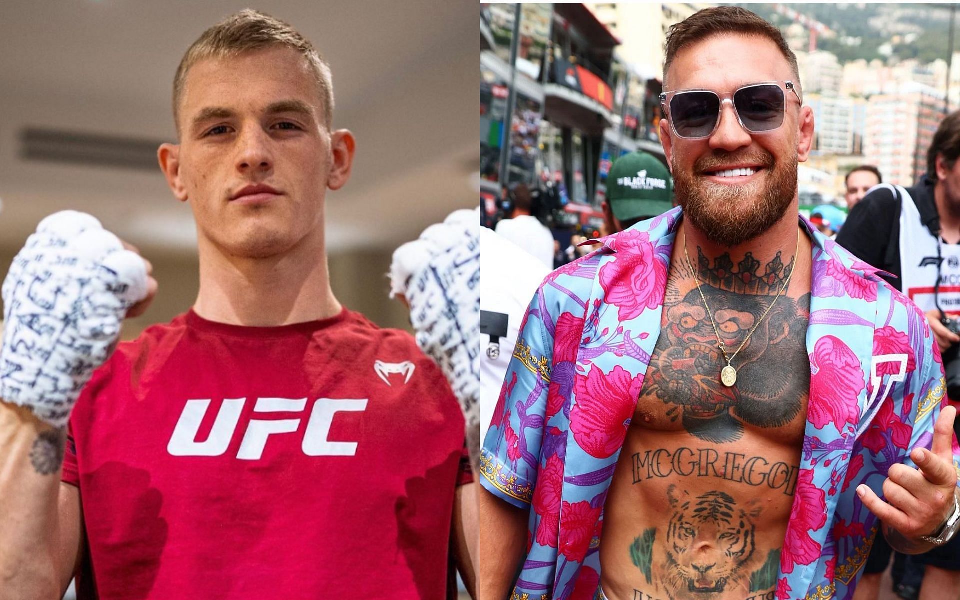 Ian Garry and the tattoo below his right wrist (left), Conor McGregor (right) [Images courtesy of @iangarry on Instagram]