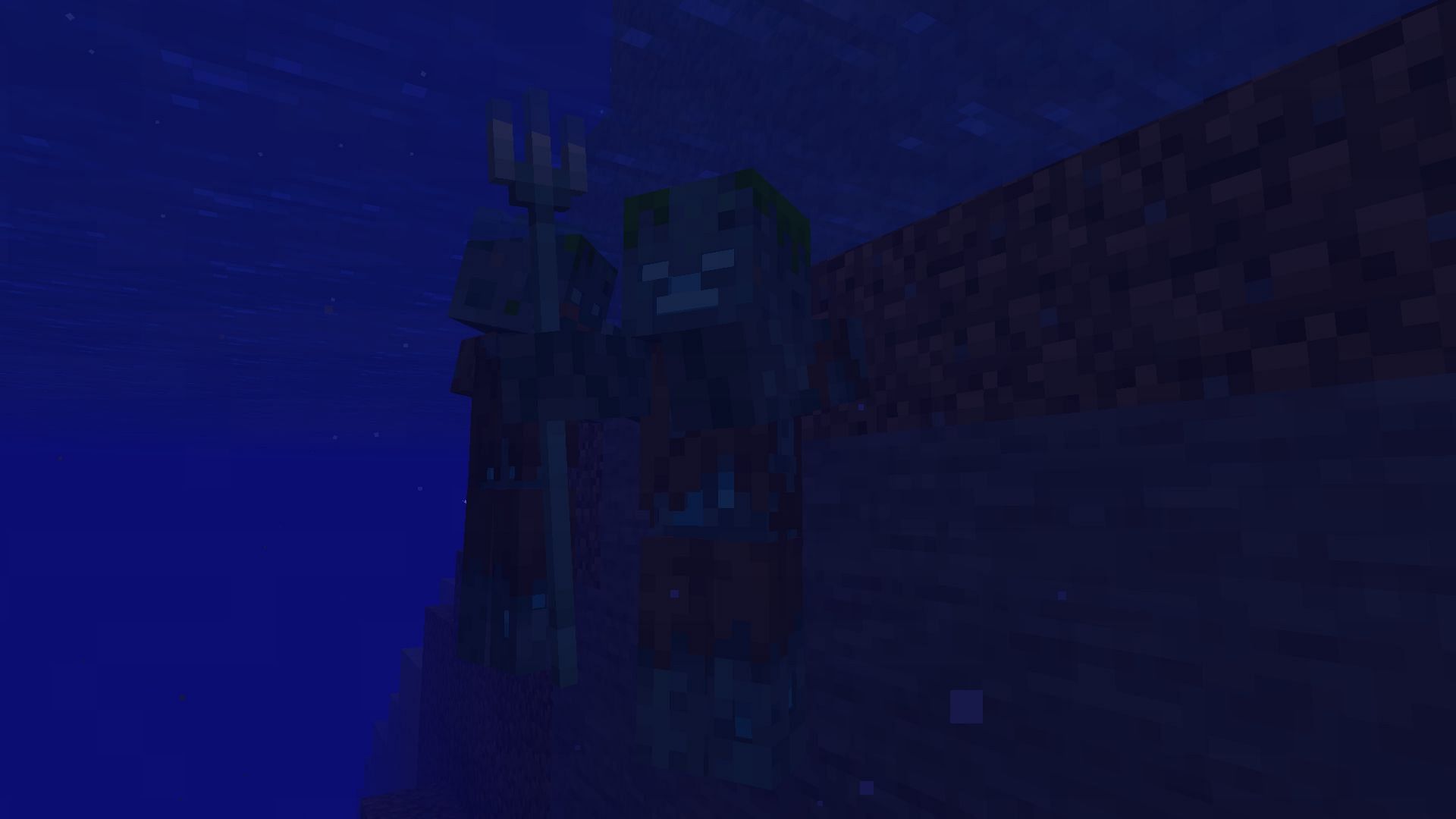 A trident drowned in the ocean (Image via Minecraft)