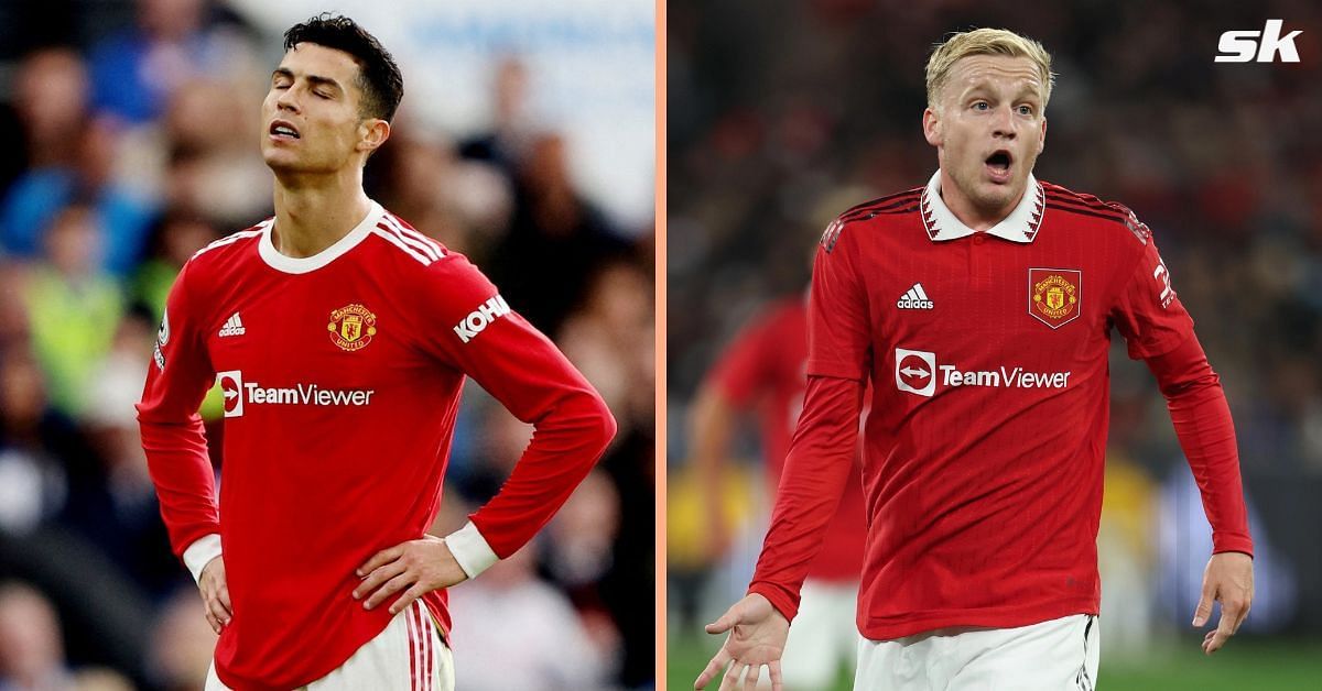 Cristiano Ronaldo (left) and Donny van de Beek (right)