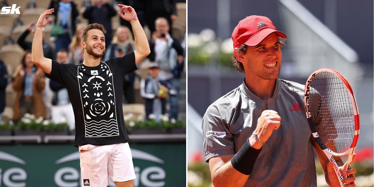 Hugo Gaston (L) and Dominic Thiem.