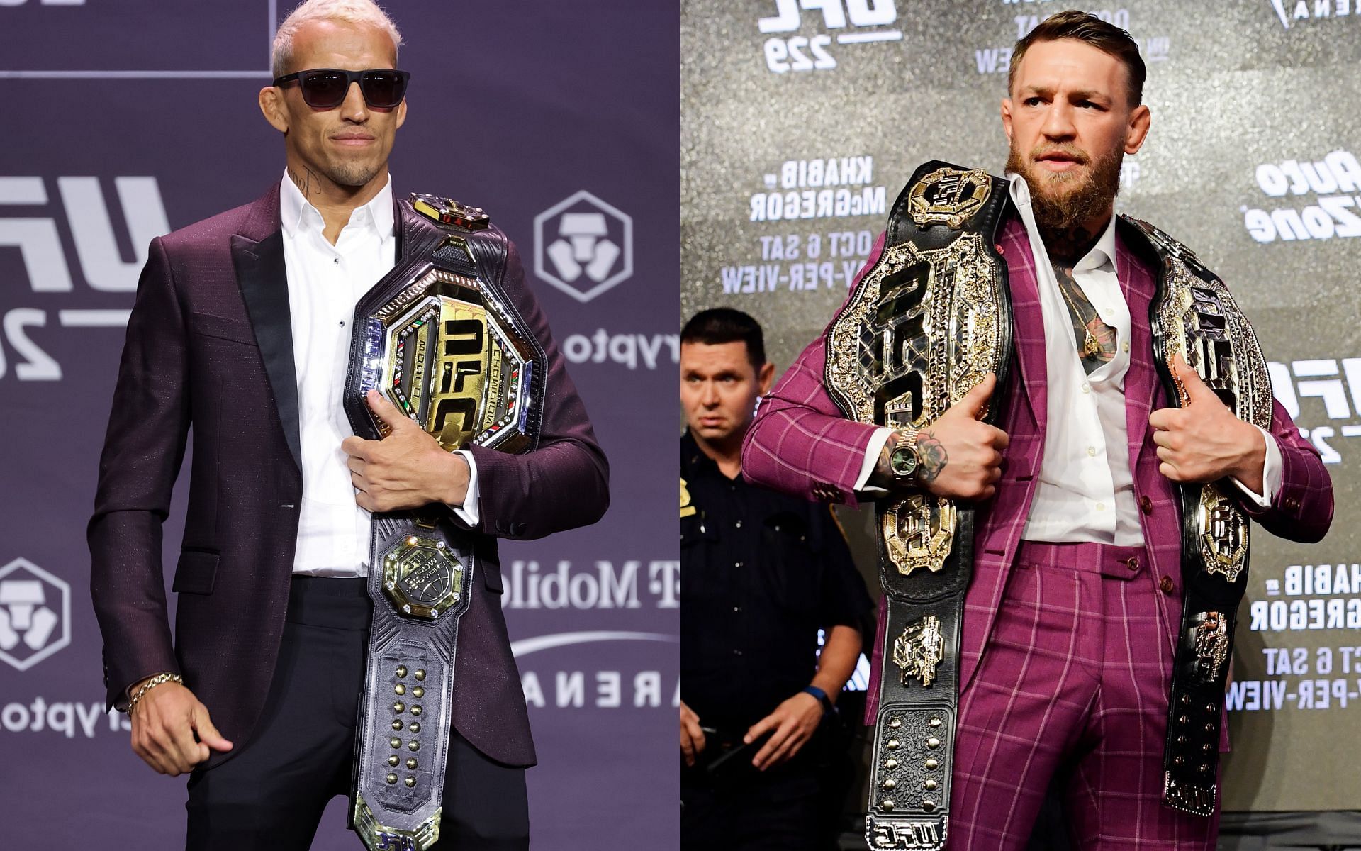 Charles Oliveira (left), Conor McGregor (right)