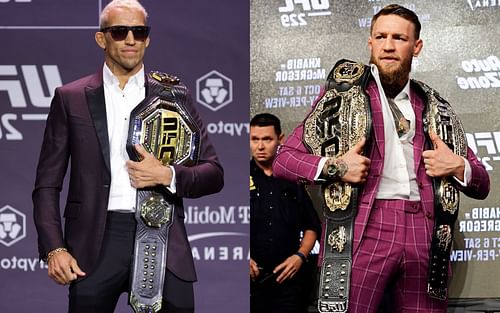 Charles Oliveira (left), Conor McGregor (right)