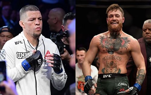 Nate Diaz (L) and Conor 'Notorious' McGregor (R)